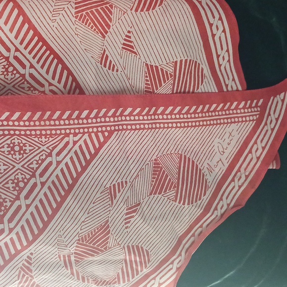 Mary Quant MOD Scarf Fashion Designer Orange/Yellow Triangular Geometric Design - Picture 2 of 4